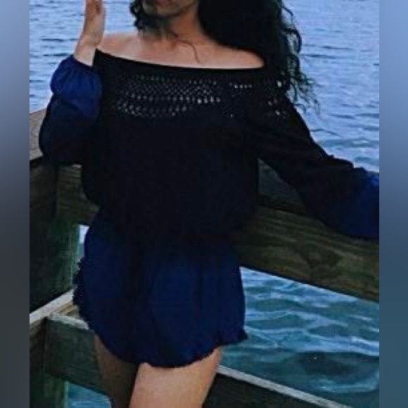 Victoria’s Secret Ombre Boho Romper Size Small Off The Shoulder Beach Coverup - Picture 5 of 6